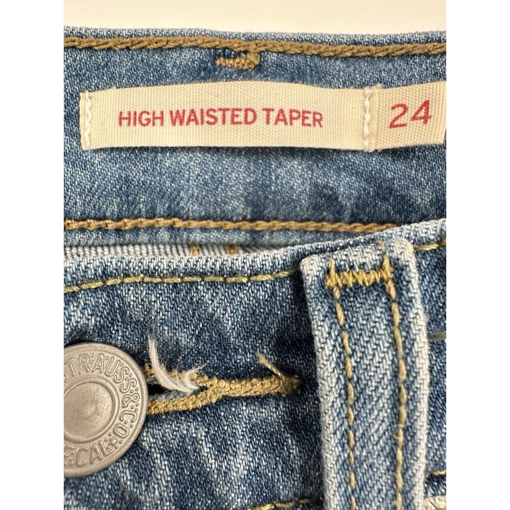 LEVI'S Womens High Waist Tapered Jeans W24 Blue Cotton see tag‎ - Picture 11 of 11